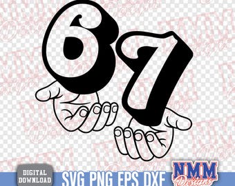 Viral Six Seven Meme SVG PNG | Funny Gen Alpha Graphic (Digital Download)