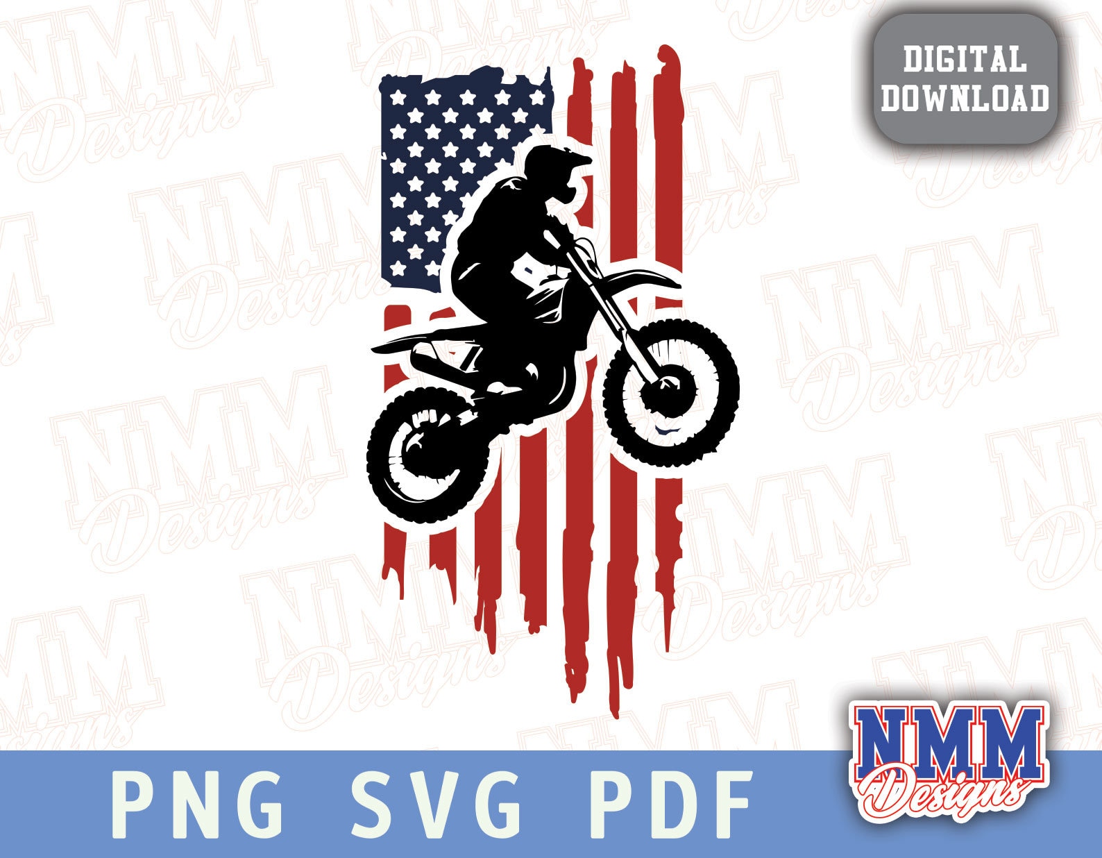 Motocross SVG & Dirt Bike Cut Files for Cricut, Motorcycle Racing PNG Clipart, Biker Digital Download for Silhouette