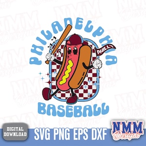 Esportes de beisebol da Filadélfia svg png, pdf, arquivos svg para cricut, arquivo de corte de vinil, ferro em beisebol Filadélfia retrô