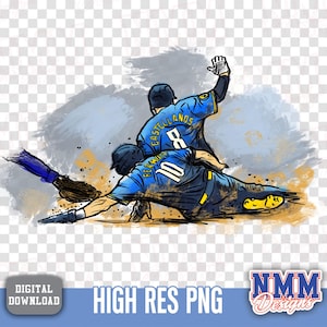 Clipart de beisebol Philly Slide PNG - Download digital de esportes Realmuto e Castellanos para design de scrapbooking