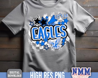 Mascotte BCBG Cheer Eagles png | téléchargement numérique | Bleu noir blanc
