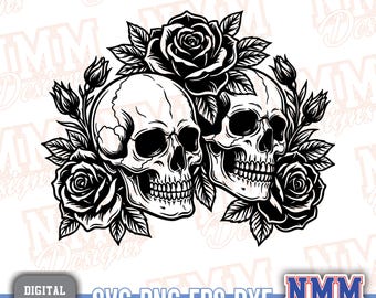 Schädel SVG | Schädel-Design, Schädel-Clipart (digitaler Download)