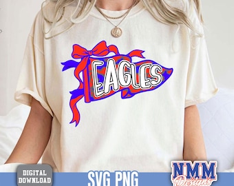 Eagles Flag Mascot SVG PNG, School Spirit Bundle Design (Digital Download)