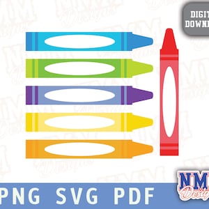 Cut File: Crayon SVG Set, Crayon Design for Crafting, Silhouette & Cricut, DIY Projects, Instant Download