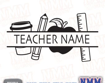 Personalized Teacher Name SVG: Custom Cricut Files (Digital Download)