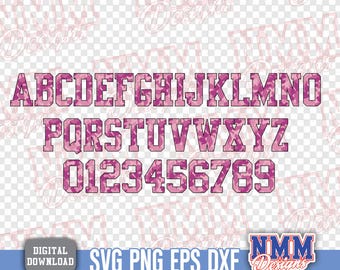 Set Alpha mimetico rosa PNG, font Old School (download digitale)