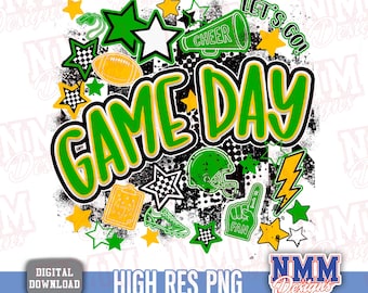 Game Day Football PNG Bundle, Touchdown Season Png, Football Team Colors, Girly Fall Football Mom Png, Glitter Football Png, Team Spirit