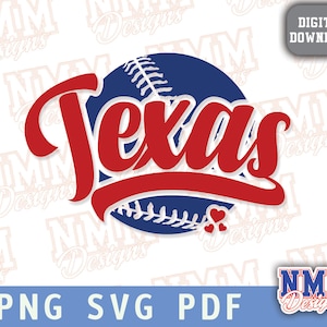 Texas Baseball svg png, pdf, svg files for cricut, vinyl cut file, iron on