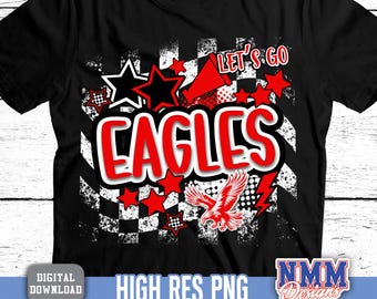 Mascotte BCBG Cheer Eagles png | téléchargement numérique | Rouge noir blanc