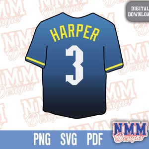 Harper Jersey svg png, pdf , svg Dateien für Cricut, Vinylschnittdatei, für Shirts und Tassen, Aufbügeln für den Schulsport
