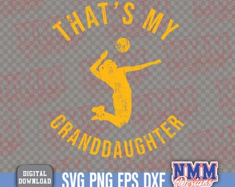 Siatkarska wnuczka SVG - projekt Mama Game Day (pobranie cyfrowe)