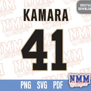 Camisa Kamara svg png, pdf, arquivos svg para cricut, arquivo de corte de vinil, para camisas e canecas, ferro em esportes escolares