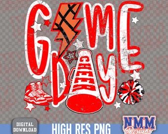 Distressed Basketball Game Day PNG SVG: Retro Sports Design (Digital Download)