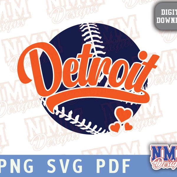 Detroit Baseball svg png, pdf, svg files for cricut, vinyl cut file, iron on