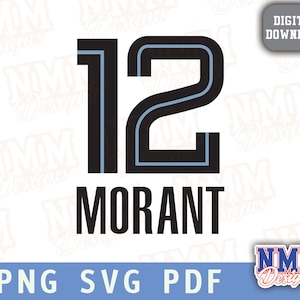 Morant Jersey svg png, pdf, svg Dateien für Cricut, Vinylschnitt, für Shirts und Tassen, Aufbügeln Schulsport #12