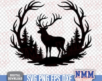 SVG Deer Hunting Fishing SVG PNG: Dad Gift, Outdoor Design (Digital Download)