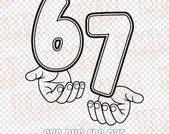Viral Six Seven Meme SVG PNG | Funny Gen Alpha Graphic (Digital Download)