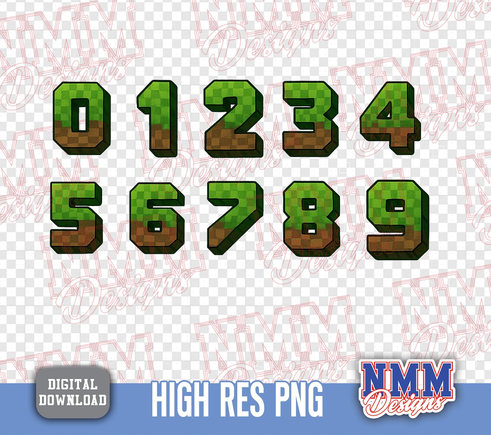 Gamer Font | Mine Alphabet Letters PNG (digital Download) - Etsy