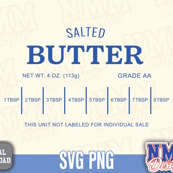 Salted Butter SVG PNG: Baking Shirt Sublimation Design (Digital Download)