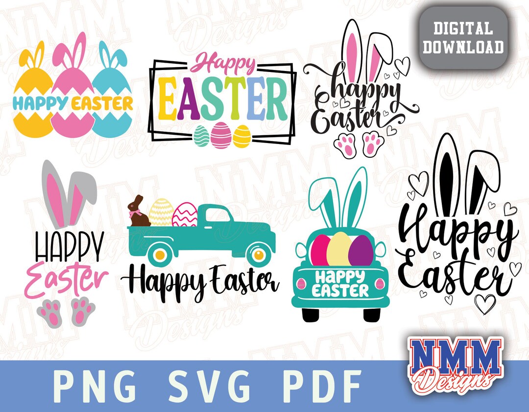 Happy Easter Bundle SVG | Bunny SVG, Easter Rabbit Design for Cricut ...