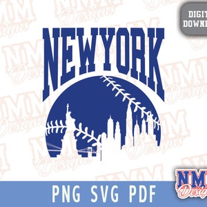 Baseball SVG - New York Design, fichiers PNG SVG Cricut, vinyle découpé et thermocollant, parfait pour les amateurs de sport