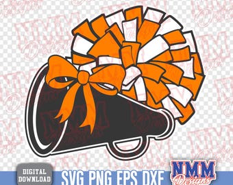 Cheer Megaphone & Pom Pom SVG: DIY Cheerleader Apparel (Digital Download)