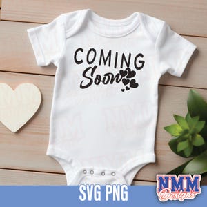 Coming Soon Baby Onesie SVG: Pregnancy Announcement (Digital Files)