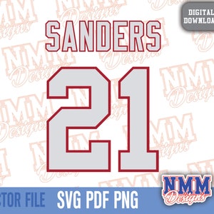 Sanders Jersey svg png, pdf, svg Dateien für Cricut, Vinylschnittdatei, für Shirts und Tassen, Aufbügeln für den Schulsport