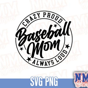 Baseball Mom SVG - Niedliche Baseball Schnittdateien für Cricut & Silhouette - PNG Formate - Perfekt für Team Spirit Projekte
