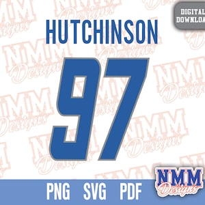 Hutchinson Jersey svg png, pdf, svg Dateien für Cricut, Vinylschnittdatei, für Shirts und Tassen, Aufbügeln für den Schulsport