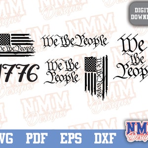 We The People Constitution Flag svg, We The People pdf png, Files For Cricut Bundle