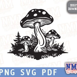 Magic Mushroom SVG, Cottagecore Mushroom Design Plants SVG, Cute Mushroom Clipart for Crafts & DIY Projects