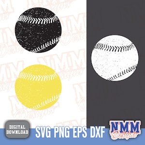 SVG de béisbol y sóftbol: aficionado al sóftbol grunge, diseños desgastados para el día del juego