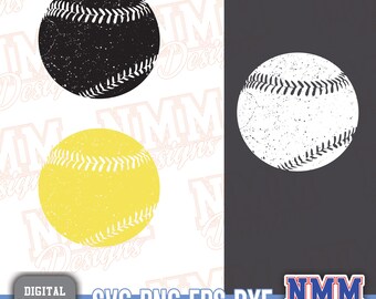 Baseball and Softball SVG - Grunge Softball Fan, Distressed Game Day Designs