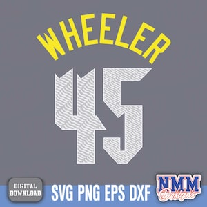 Wheeler Jersey svg png, pdf, svg Dateien für Cricut, Vinylschnittdatei, für Shirts und Tassen, Aufbügeln für den Schulsport