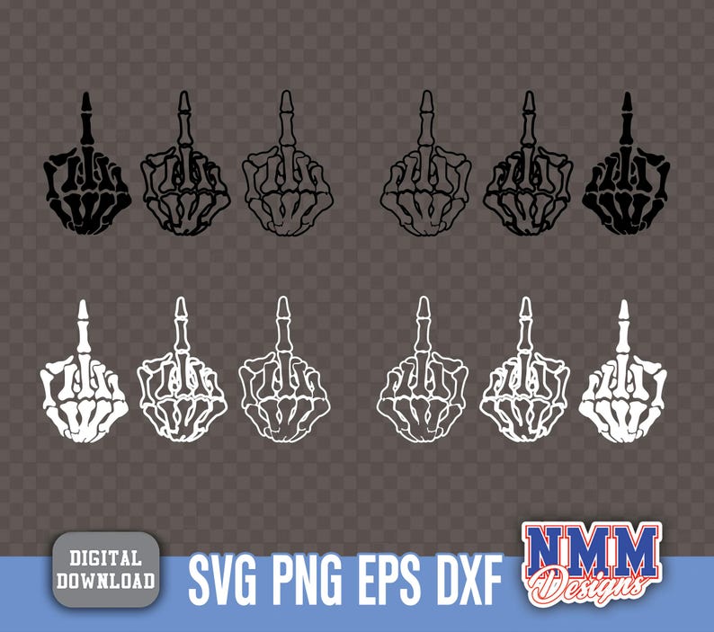 Middle Finger Dxf File Skeleton Middle Finger SVG Bundle: PNG, PDF Cut Files - Etsy