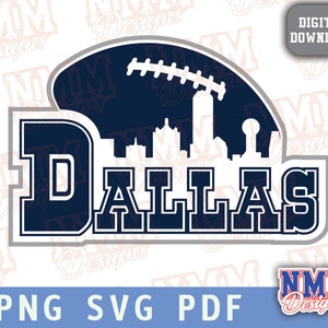 Dallas Football Team SVG: Stadt Skyline, Sport Vinyl Schnitt Datei (Digitaler Download)
