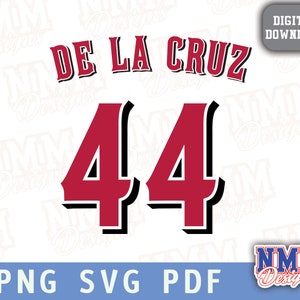 De La Cruz Jersey svg png, pdf, fichiers svg pour cricut, fichier découpé en vinyle, pour chemises et tasses, fer à repasser sur les sports scolaires