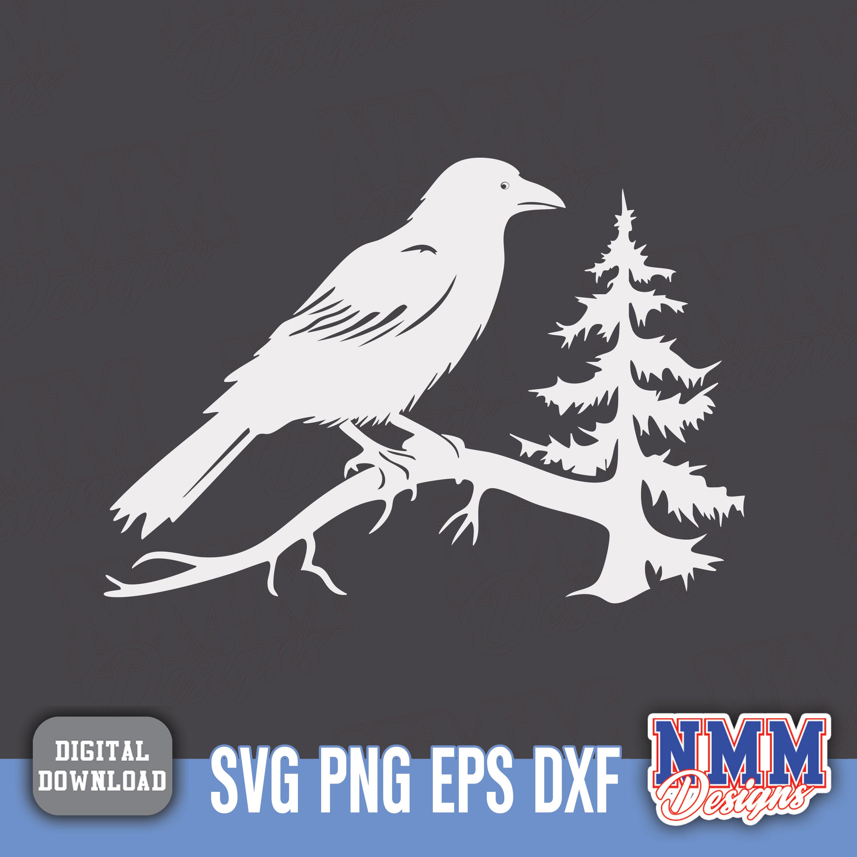 Crow SVG: Bird Clipart, Outdoor Design (digital Download) - Etsy