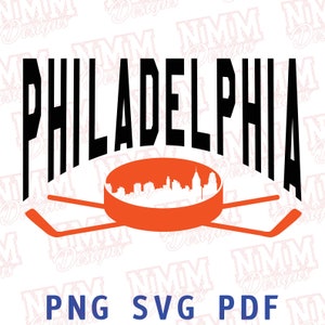 Archivo SVG de camiseta de hockey del equipo deportivo de Filadelfia para Cricut y Silhouette, archivo de corte digital de deportes escolares