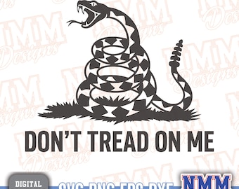 Don't Tread On Me Rattlesnake Gadsden Flag svg png dxf vector graphic design cut digital file Red White Blue Freedom Independence Patriotic