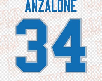Koszulka Anzalone w formacie SVG: projekt do naprasowania na koszulkach szkolnych (pobieranie cyfrowe)