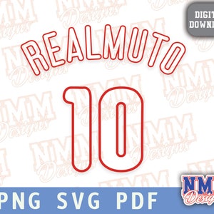 Realmuto Jersey svg png, pdf, svg Dateien für Cricut, Vinylschnittdatei, für Shirts und Tassen, Aufbügeln für den Schulsport