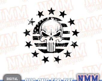 1776 Skull SVG Clipart: Patriotic Americana Design (Digital Download