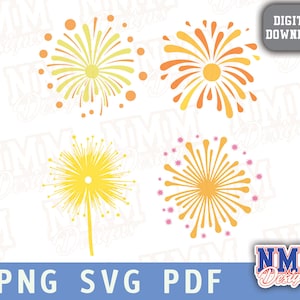 Pacote SVG de fogos de artifício de 4 de julho pdf png, arquivos para pacote Cricut