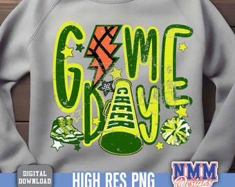 Retro Basketball Game Day Design: Green & Gold (PNG SVG Digital Download)