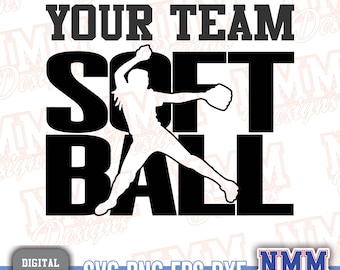 Softball Team SVG Design: Customizable Shirt Cut File (Digital Download)