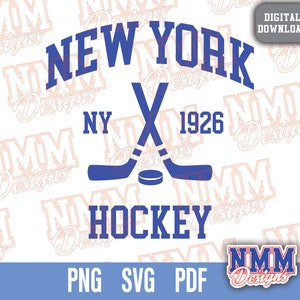 Hockey New York SVG - PNG, pdf et fichiers Cricut, vinyle coupé fer sur sticker autocollant NY pour les fans de sport