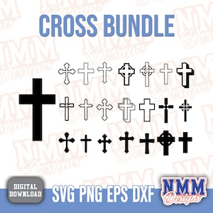 Christian Cross SVG Bundle: Katholische Silhouette Clip Art für Cricut (digitaler Download)