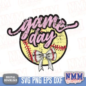 Béisbol SVG PNG: Lazo de béisbol para el día del juego, diseño de pinceladas de mamá para decoración y regalos deportivos